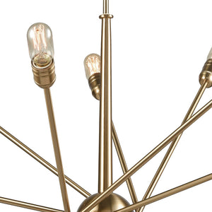 Atlas Delphine 38'' Wide Starburst Chandelier - 14-Light Modern Elegance for Dining Rooms & Foyers Satin Brass CL11150-BS