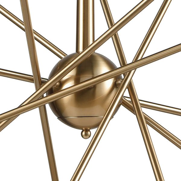 Atlas Delphine 38'' Wide Starburst Chandelier - 14-Light Modern Elegance for Dining Rooms & Foyers Satin Brass CL11150-BS