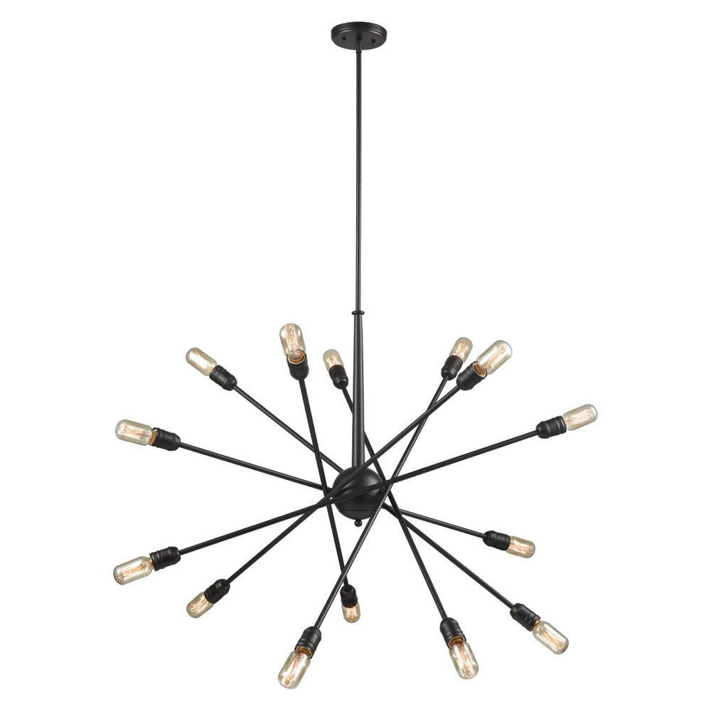 Atlas Delphine 38'' Wide Starburst Chandelier - 14-Light Modern Elegance for Dining Rooms & Foyers Oil Rubbed Bronze CL11150-BZ