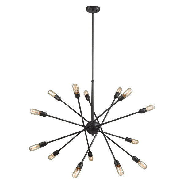 Atlas Delphine 38'' Wide Starburst Chandelier - 14-Light Modern Elegance for Dining Rooms & Foyers Oil Rubbed Bronze CL11150-BZ