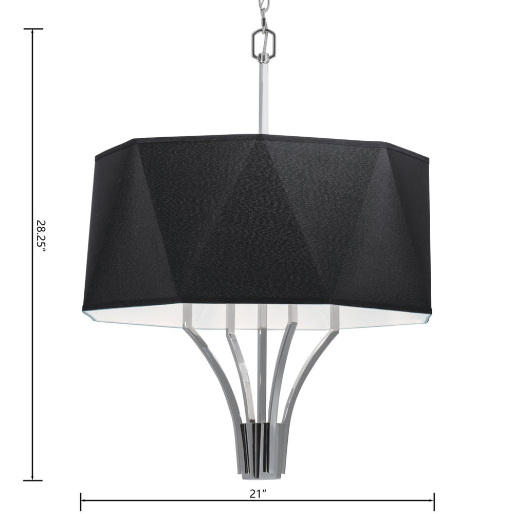 Atlas Diamond 21'' Wide 4-Light Chandelier - Artisan Glass Shades with Polished Nickel Frame for Elegance CL11151-NK1