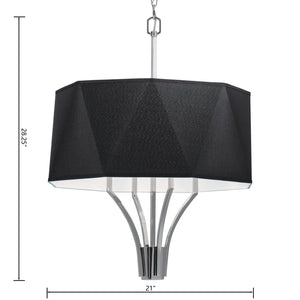 Atlas Diamond 21'' Wide 4-Light Chandelier - Artisan Glass Shades with Polished Nickel Frame for Elegance CL11151-NK1