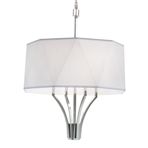 Atlas Diamond 21'' Wide 4-Light Chandelier - Polished Nickel, Artisan Glass Shades for Modern Elegance CL11151-NK2