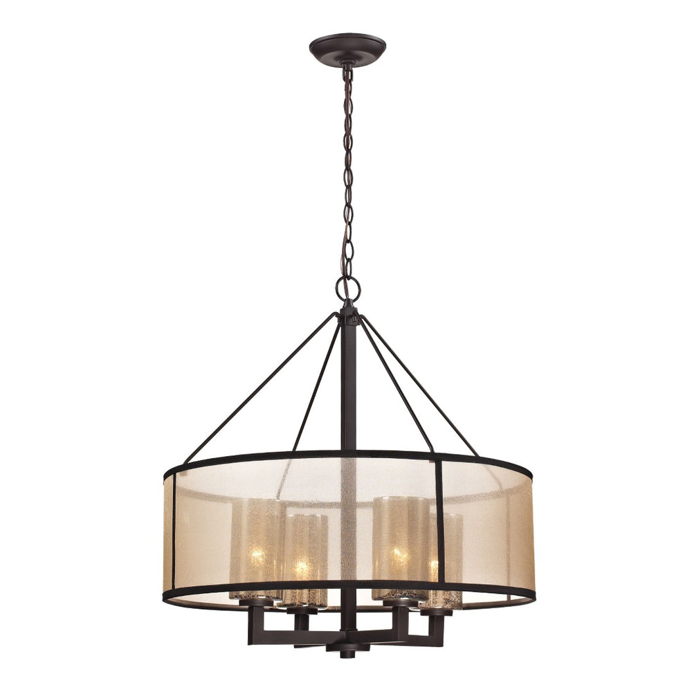 Atlas Diffusion 24'' Wide 4-Light Chandelier - Modern Elegance in Oil Rubbed Bronze for Cozy Ambiance CL11152-BZ