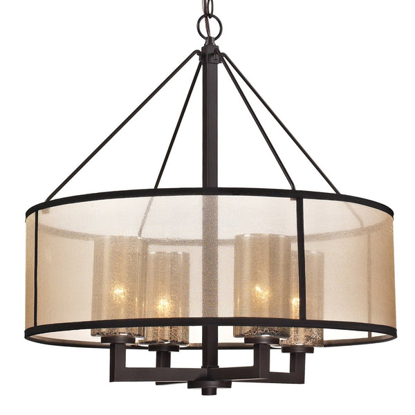 Atlas Diffusion 24'' Wide 4-Light Chandelier - Modern Elegance in Oil Rubbed Bronze for Cozy Ambiance CL11152-BZ