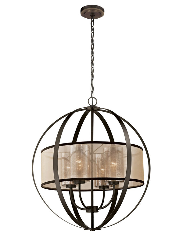 Atlas Diffusion 24'' Wide 4-Light Chandelier – Stylish Oil Rubbed Bronze with Soft Diffusing Drum Shade CL11153-BZ