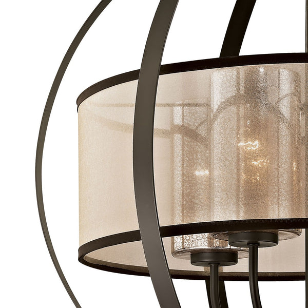 Atlas Diffusion 24'' Wide 4-Light Chandelier – Stylish Oil Rubbed Bronze with Soft Diffusing Drum Shade CL11153-BZ