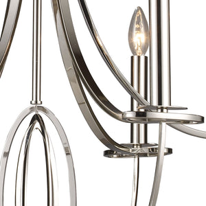 Atlas Dione 25" Wide 6-Light Chandelier - Modern Elegance in Polished Nickel for Stylish Home Decor CL11154-NK