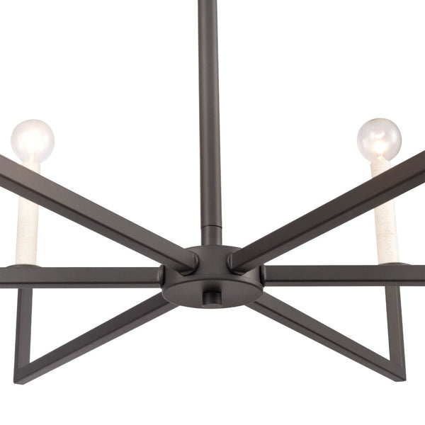 Atlas Dunne 30'' Wide 6-Light Chandelier – Modern Sculptural Design for Contemporary Home Elegance Matte Black CL11158-BK
