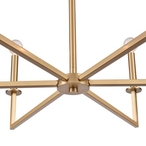 Atlas Dunne 30'' Wide 6-Light Chandelier – Modern Sculptural Design for Contemporary Home Elegance Lacquered Brass CL11158-BS
