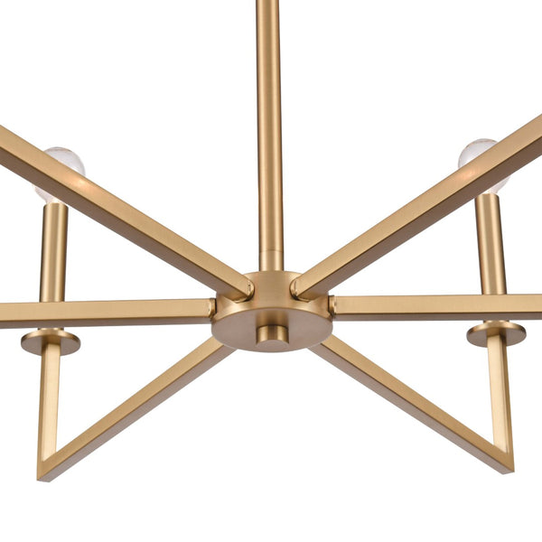 Atlas Dunne 30'' Wide 6-Light Chandelier – Modern Sculptural Design for Contemporary Home Elegance Lacquered Brass CL11158-BS