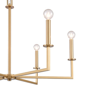 Atlas Dunne 30'' Wide 6-Light Chandelier – Modern Sculptural Design for Contemporary Home Elegance Lacquered Brass CL11158-BS