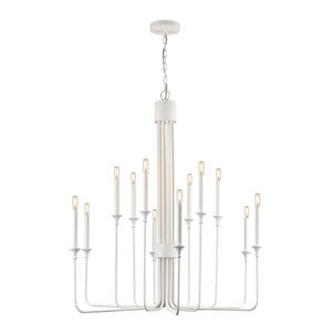 Atlas Edward 36'' Wide Chandelier - 12-Light Matte White Design for Modern & Transitional Spaces CL11159-WH
