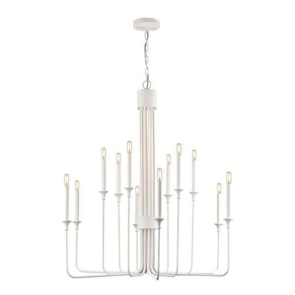 Atlas Edward 36'' Wide Chandelier - 12-Light Matte White Design for Modern & Transitional Spaces CL11159-WH