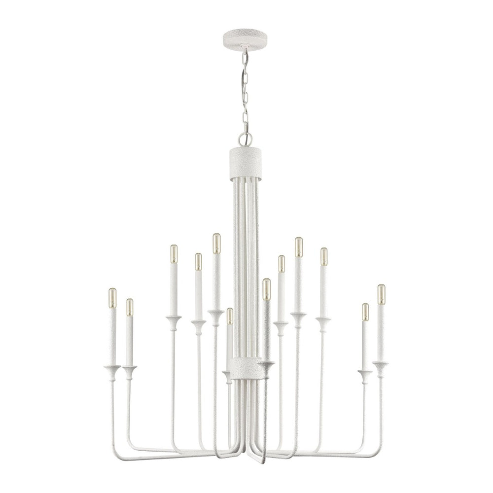 Atlas Edward 36'' Wide Chandelier - 12-Light Matte White Design for Modern & Transitional Spaces CL11159-WH