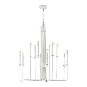 Atlas Edward 36'' Wide Chandelier - 12-Light Matte White Design for Modern & Transitional Spaces CL11159-WH