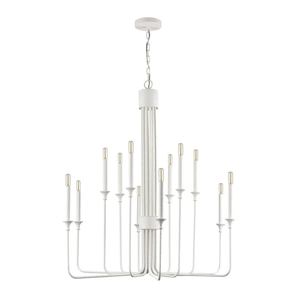 Atlas Edward 36'' Wide Chandelier - 12-Light Matte White Design for Modern & Transitional Spaces CL11159-WH