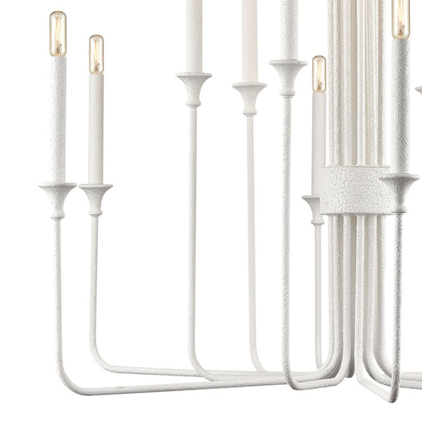Atlas Edward 36'' Wide Chandelier - 12-Light Matte White Design for Modern & Transitional Spaces CL11159-WH