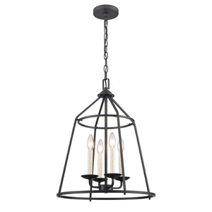 Atlas Ellisville 4-Light Chandelier - Elegant Indoor Lighting for Cozy Dining Areas and Entryways Matte Black CL11161-BK
