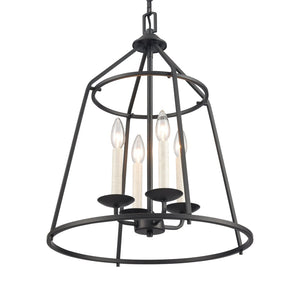Atlas Ellisville 4-Light Chandelier - Elegant Indoor Lighting for Cozy Dining Areas and Entryways Matte Black CL11161-BK