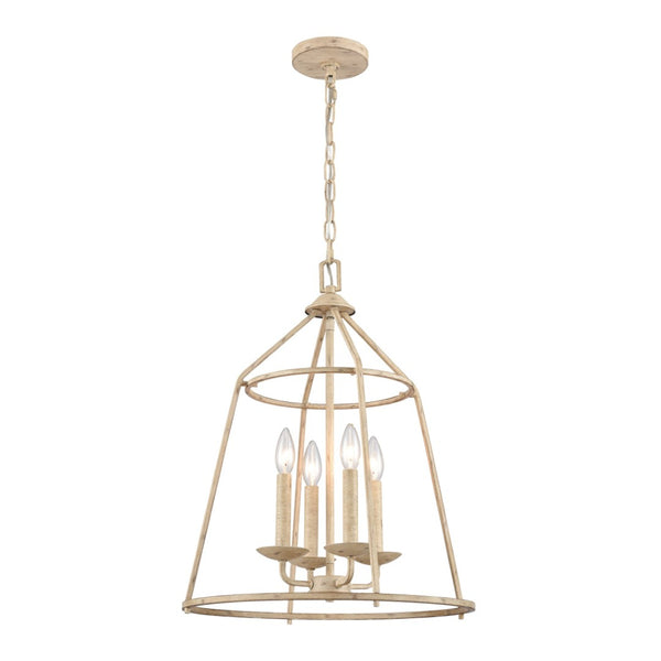 Atlas Ellisville 4-Light Chandelier - Elegant Indoor Lighting for Cozy Dining Areas and Entryways Antique Cream 17.25'' CL11161-CR
