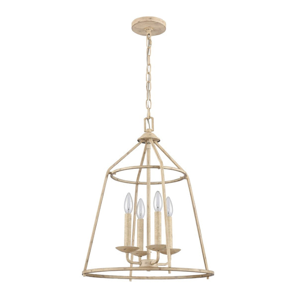 Atlas Ellisville 4-Light Chandelier - Elegant Indoor Lighting for Cozy Dining Areas and Entryways Antique Cream 17.25'' CL11161-CR