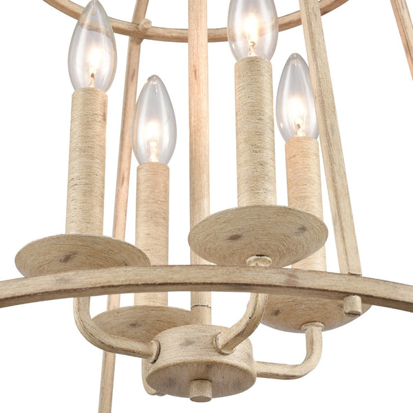 Atlas Ellisville 4-Light Chandelier - Elegant Indoor Lighting for Cozy Dining Areas and Entryways Antique Cream 17.25'' CL11161-CR