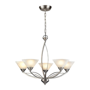 Atlas Elysburg 28" Wide 5-Light Chandelier - Modern Satin Nickel Fixture for Dining & Living Spaces CL11163-NK