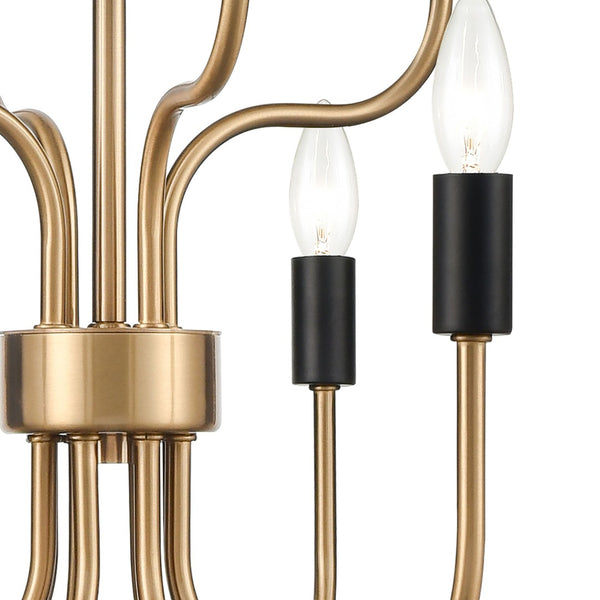 Atlas Epping Avenue 12-Light Chandelier - Luxurious Aged Brass with Modern Black Accents for Any Space CL11164-BS