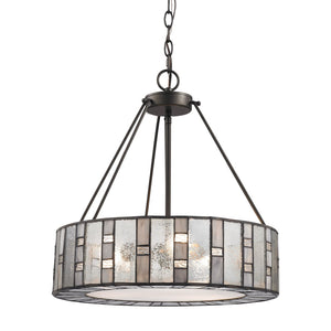 Atlas Ethan 18'' Wide 3-Light Mid-Century Tiffany Chandelier in Bronze – Elegant Mosaic Lighting Fixture CL11165-BZ