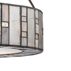 Atlas Ethan 18'' Wide 3-Light Mid-Century Tiffany Chandelier in Bronze – Elegant Mosaic Lighting Fixture CL11165-BZ