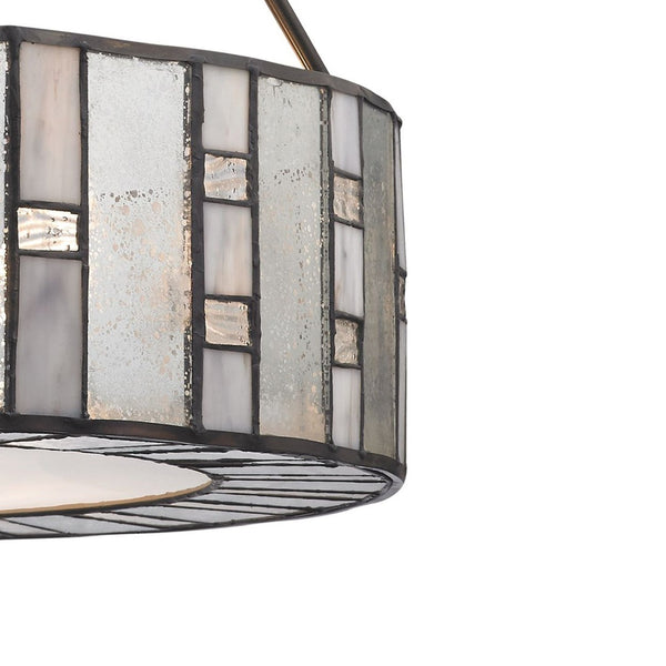 Atlas Ethan 18'' Wide 3-Light Mid-Century Tiffany Chandelier in Bronze – Elegant Mosaic Lighting Fixture CL11165-BZ
