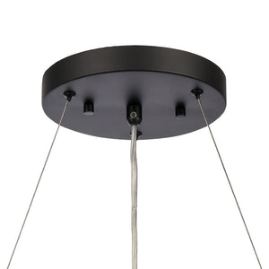 Atlas Fantania Contemporary 4-Light Chandelier with Cascading Crystals for Modern Glamour in Any Room Matte Black 18'' CL11167-BK