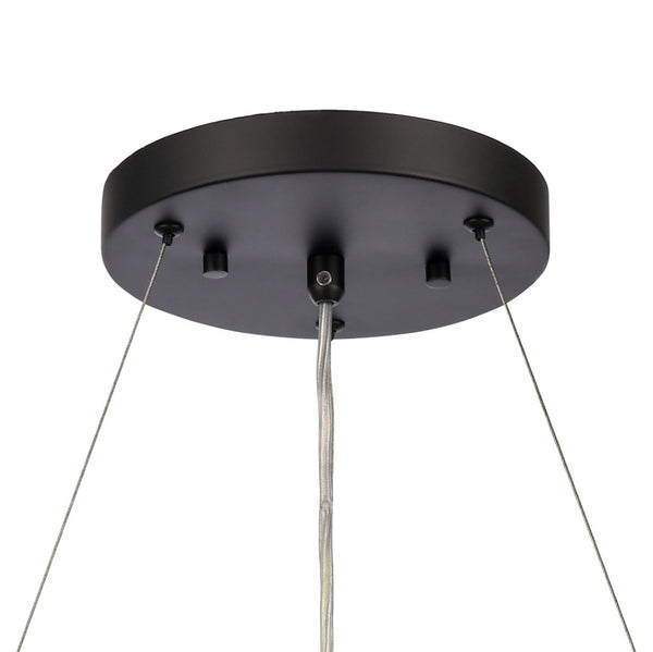 Atlas Fantania Contemporary 4-Light Chandelier with Cascading Crystals for Modern Glamour in Any Room Matte Black 18'' CL11167-BK