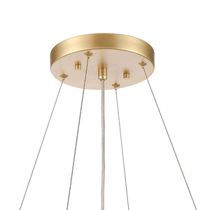 Atlas Fantania Contemporary 4-Light Chandelier with Cascading Crystals for Modern Glamour in Any Room Champagne Gold 24'' CL11168-GD
