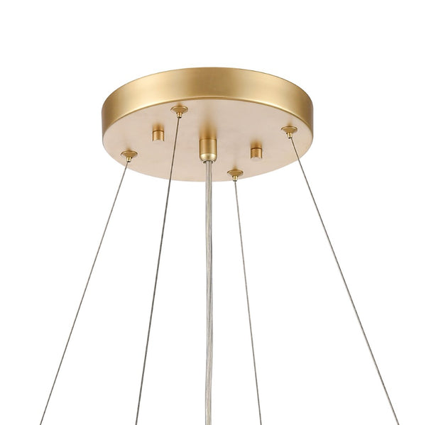 Atlas Fantania Contemporary 4-Light Chandelier with Cascading Crystals for Modern Glamour in Any Room Champagne Gold 24'' CL11168-GD