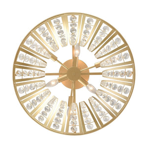 Atlas Fantania Contemporary 4-Light Chandelier with Cascading Crystals for Modern Glamour in Any Room Champagne Gold 24'' CL11168-GD