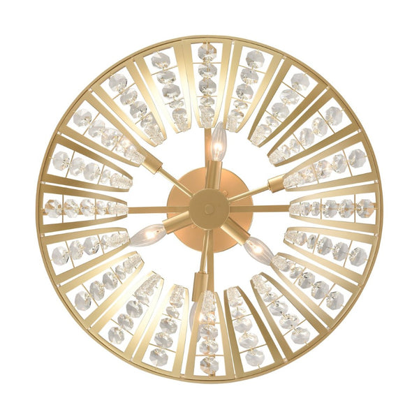 Atlas Fantania Contemporary 4-Light Chandelier with Cascading Crystals for Modern Glamour in Any Room Champagne Gold 24'' CL11168-GD