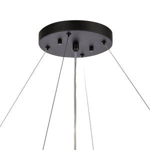 Atlas Fantania Contemporary 4-Light Chandelier with Cascading Crystals for Modern Glamour in Any Room Matte Black 36'' CL11169-BK