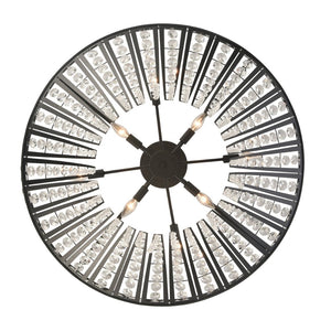 Atlas Fantania Contemporary 4-Light Chandelier with Cascading Crystals for Modern Glamour in Any Room Matte Black 36'' CL11169-BK