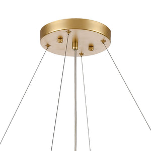 Atlas Fantania Contemporary 4-Light Chandelier with Cascading Crystals for Modern Glamour in Any Room Champagne Gold 36'' CL11169-GD