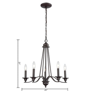 Atlas Farmington 21'' Wide 5-Light Chandelier - Elegant Oil Rubbed Bronze for Modern & Traditional Spaces CL11170-BZ