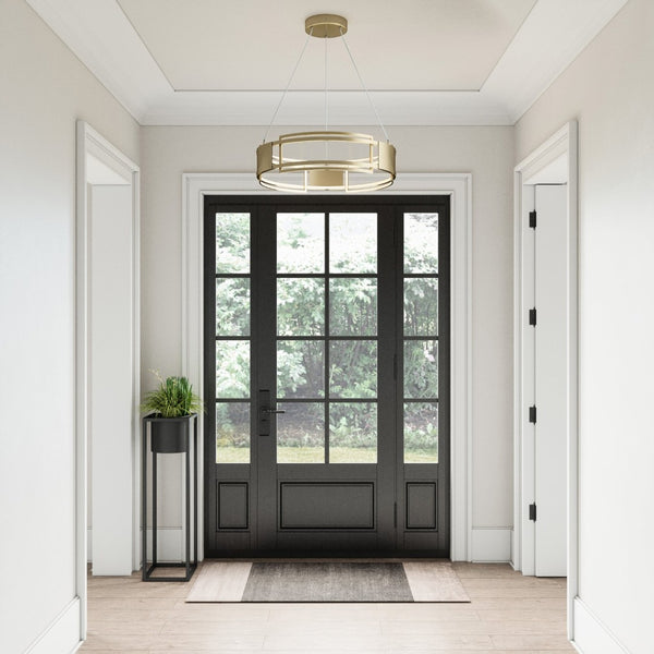 Atlas Fashionista 24" Integrated LED Chandelier - Chic Bronze Pendant for Modern Interior Lighting Design CL11171-GD