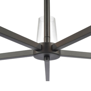 Atlas Fitzroy 5-Light Chandelier - Modern Sculptural Design with Geometric Elegance and Clear Glass Shades Matte Black 28'' CL11172-BK
