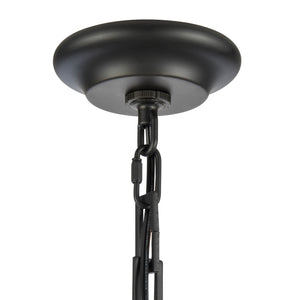 Atlas Fitzroy 5-Light Chandelier - Modern Sculptural Design with Geometric Elegance and Clear Glass Shades Matte Black 34'' CL11173-BK