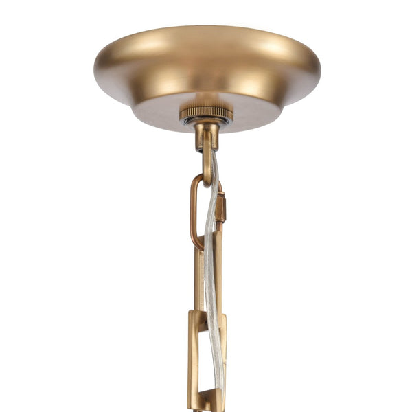 Atlas Fitzroy 5-Light Chandelier - Modern Sculptural Design with Geometric Elegance and Clear Glass Shades Lacquered Brass 34'' CL11173-BS