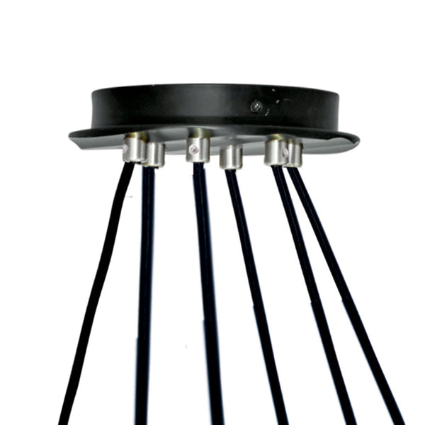 Atlas Flame 36'' Wide 12-Light Chandelier - Modern Matte Black & Chrome Design for Contemporary Spaces CL11174-BK