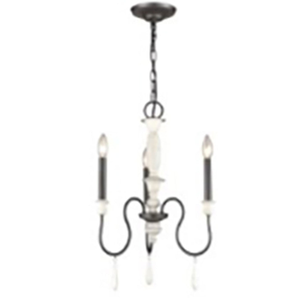 Atlas French Farmhouse 17" Wide 3-Light Chandelier – Rustic Elegance for Dining Rooms & Entryways CL11179-BK