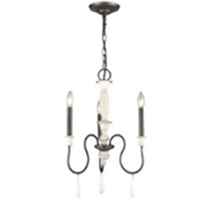 Atlas French Farmhouse 17" Wide 3-Light Chandelier – Rustic Elegance for Dining Rooms & Entryways CL11179-BK