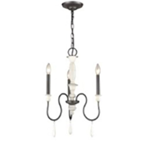 Atlas French Farmhouse 17" Wide 3-Light Chandelier – Rustic Elegance for Dining Rooms & Entryways CL11179-BK